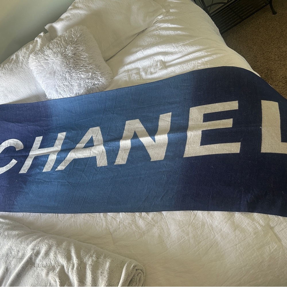Chanel Blue Towel/Blanket/Scarf
